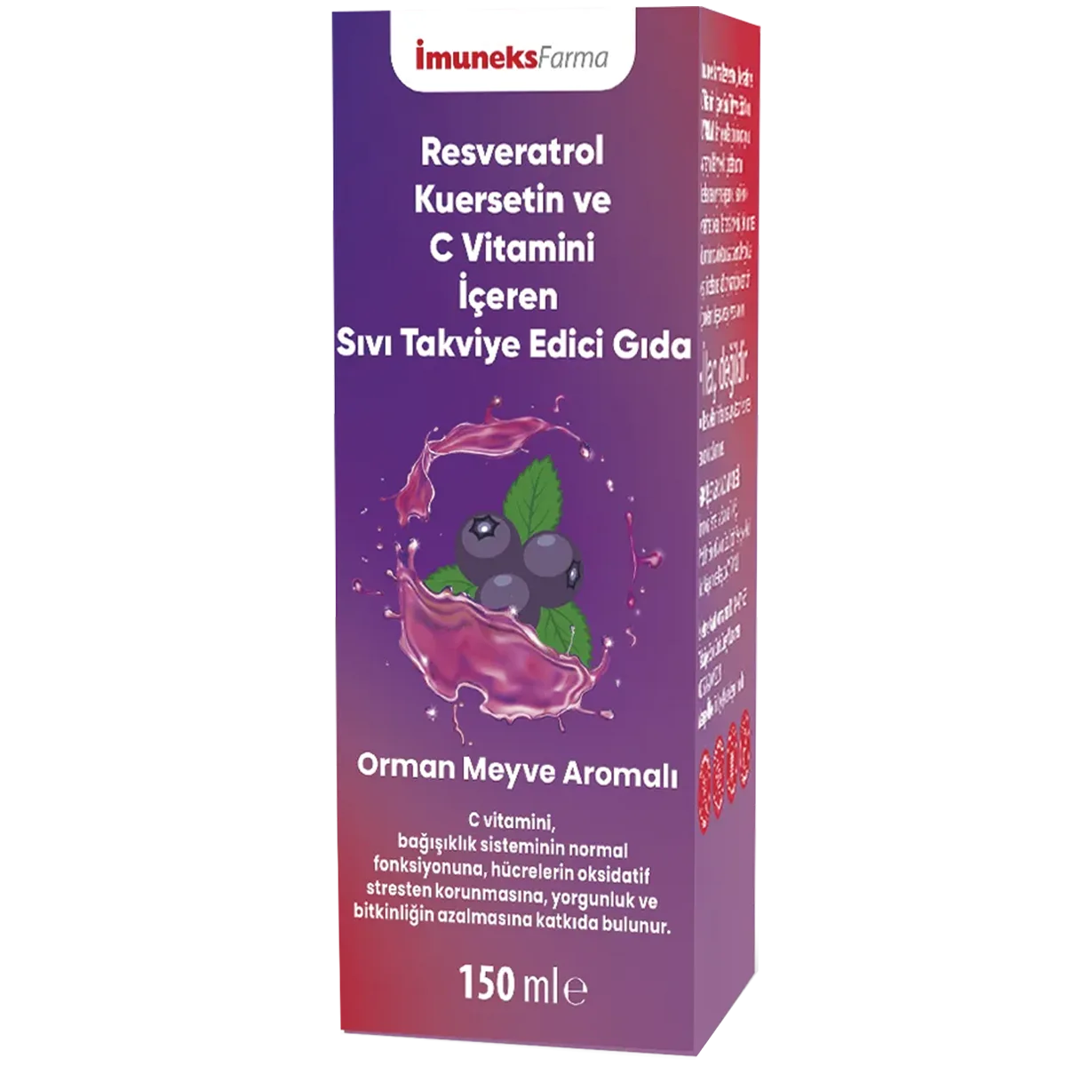 Resveratrol Kuersetin ve C Vitamini İçeren Sıvı Takviye Edici Gıda
